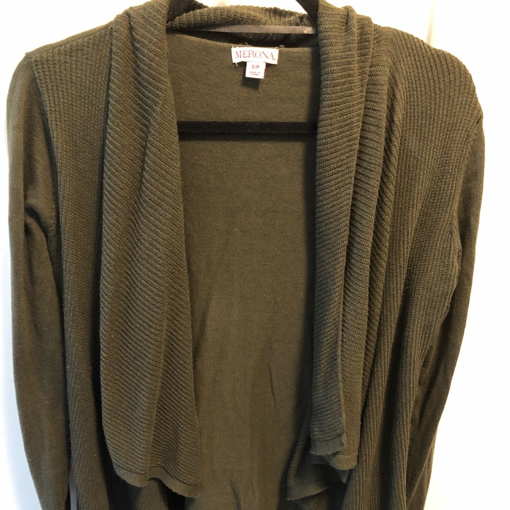 *SOLD* Like New Textured Olive Cardigan - Picture 1 of 3